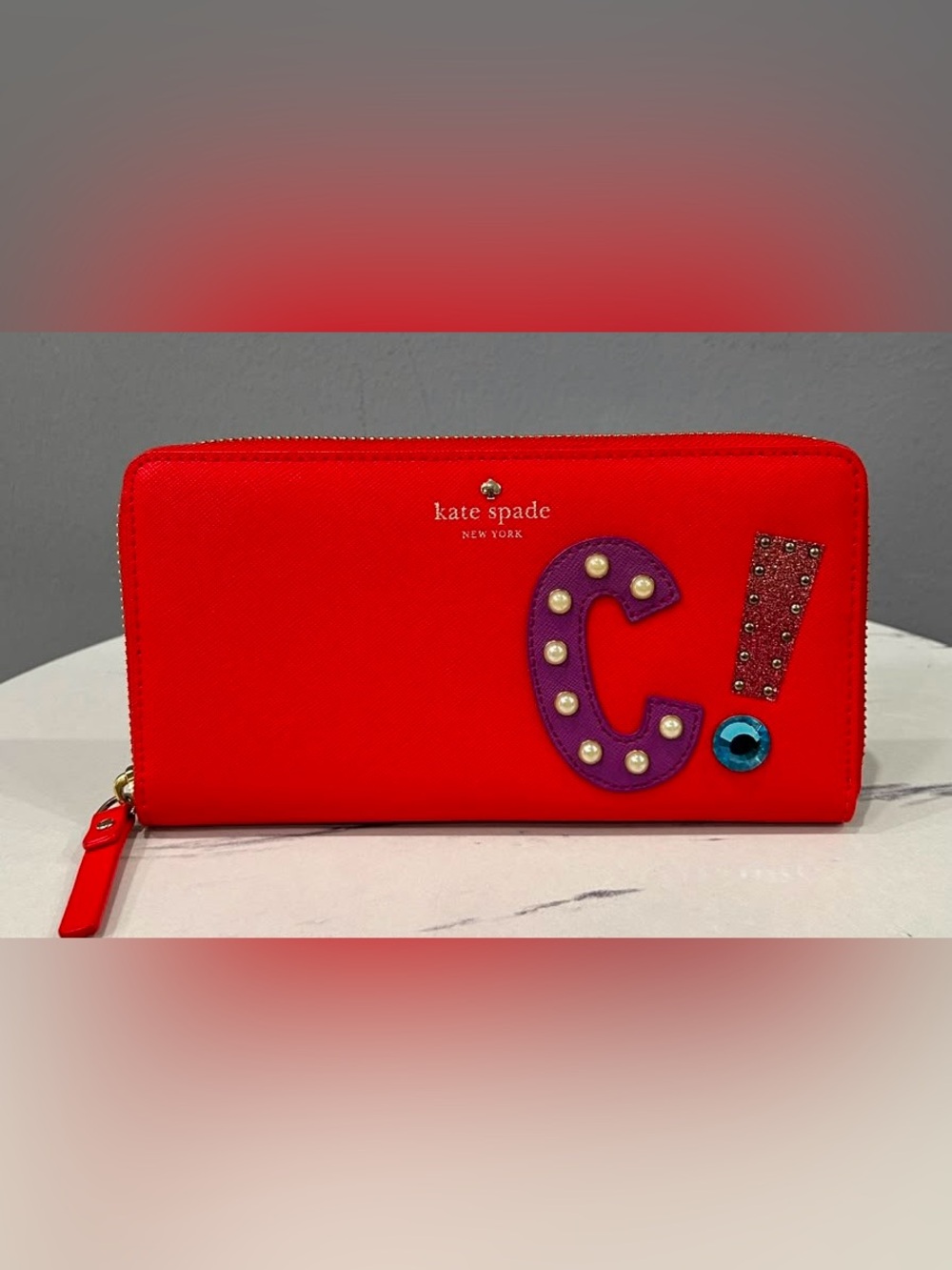 NWT KATE SPADE Wallet Lacey “C” Hartley Lane Applejelly PWRU5212